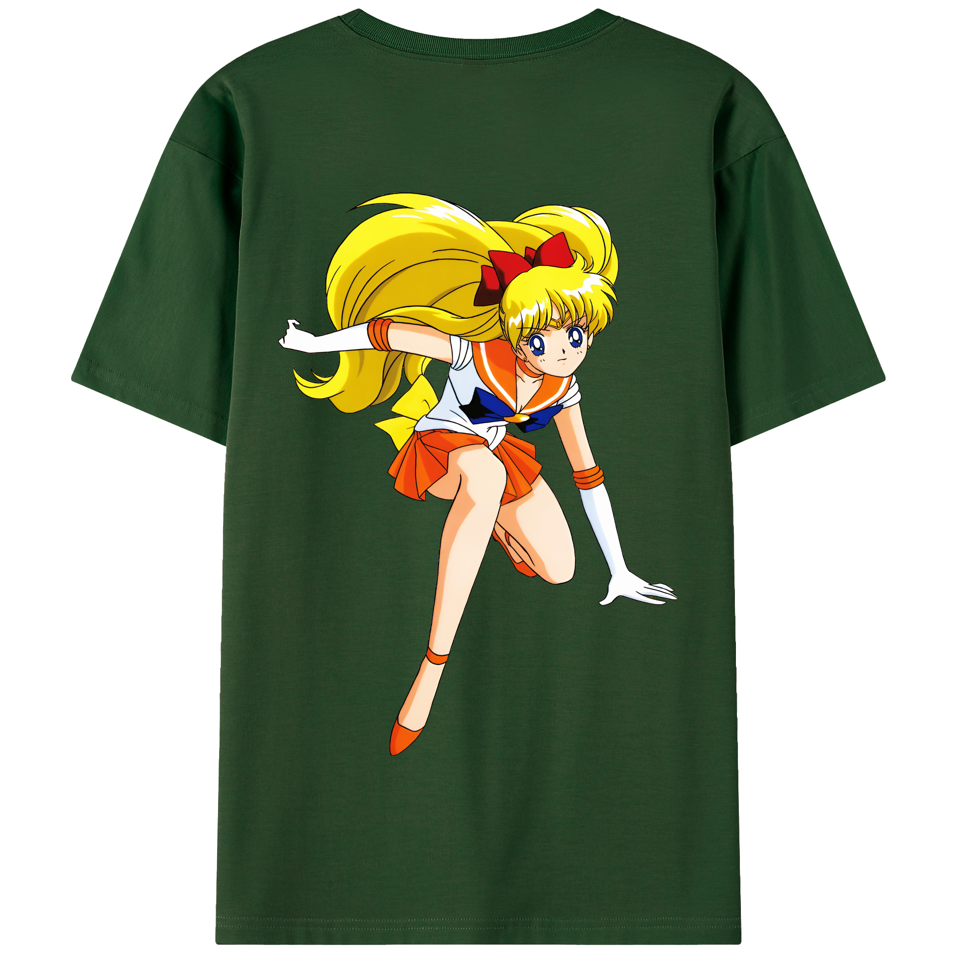 （画像用） 美少女戦士セーラームーン 愛野 美奈子 あいの みなこ Sailor Moon Aino Minako 綿100％半袖Tシャツ（背面プリント）